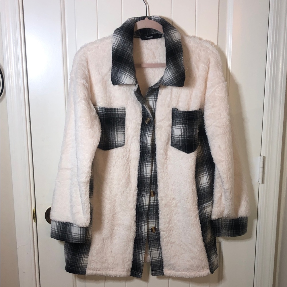 Women’s Sherpa Winter Warm Fleece Sliced Lapel Fuzzy Faux Fur Coat